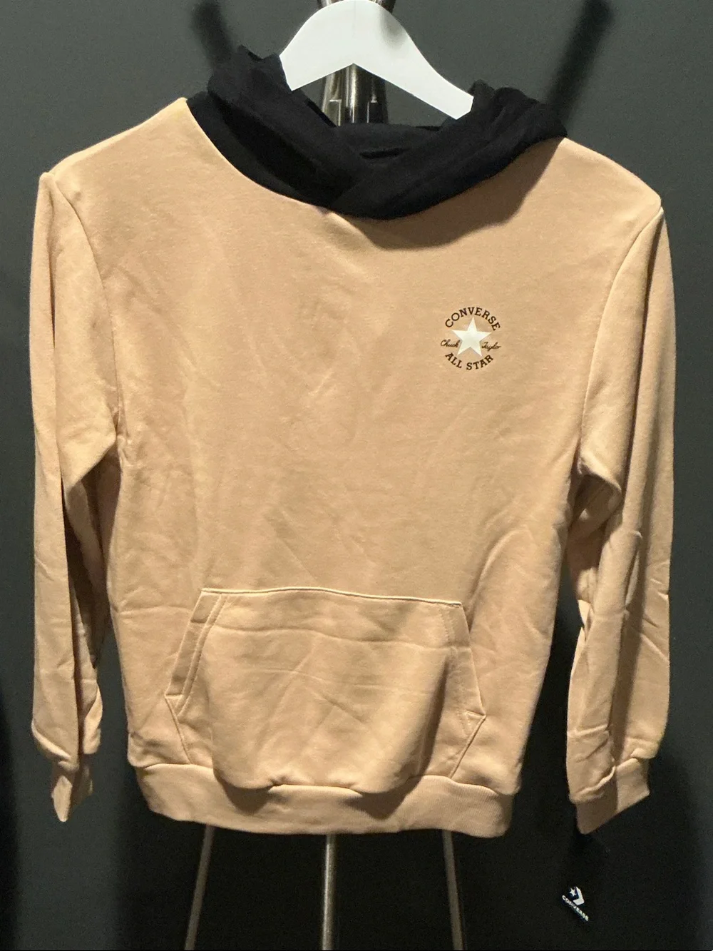 Converse Beige Hoodie with Black Hood